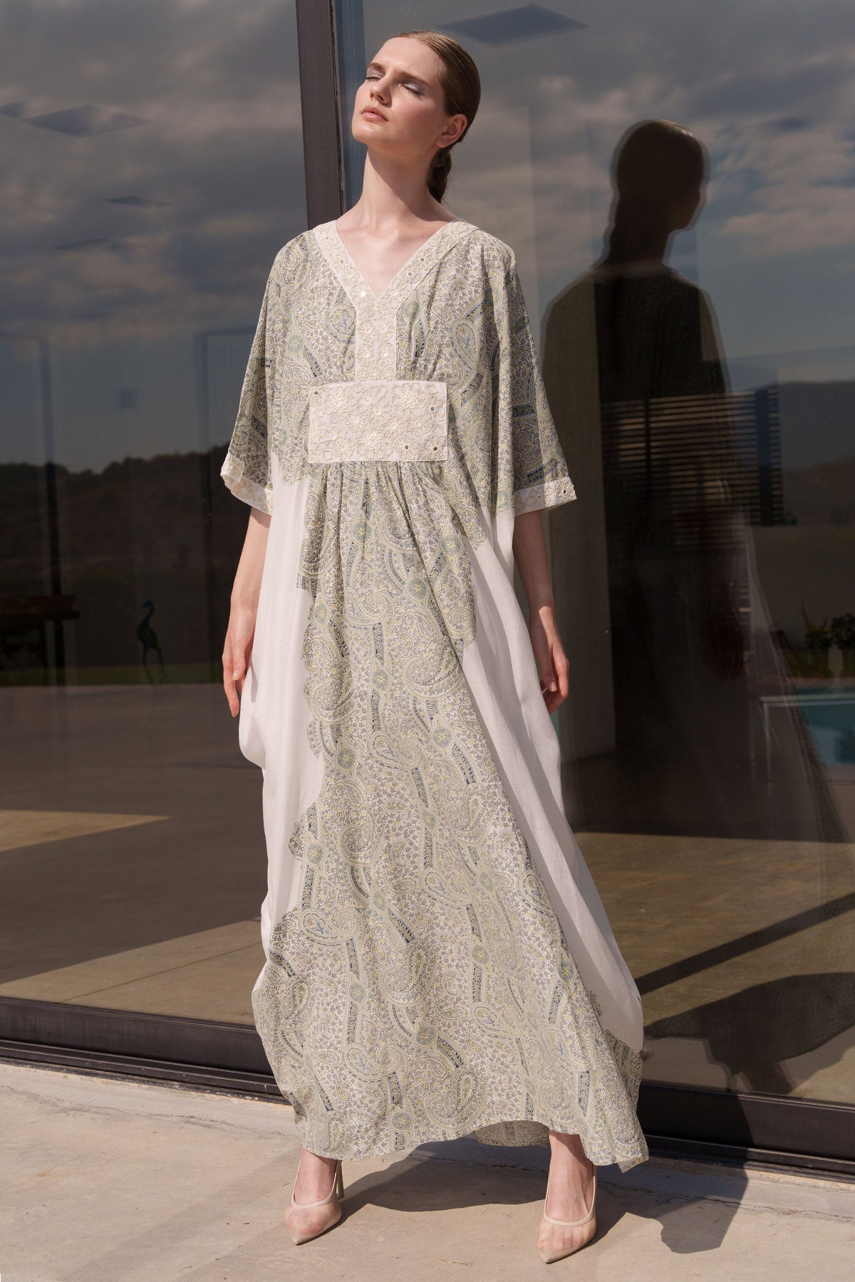 Buy Multicolor Paisley Printed Kaftan by Shruti Sancheti for women online at ScrollnShops